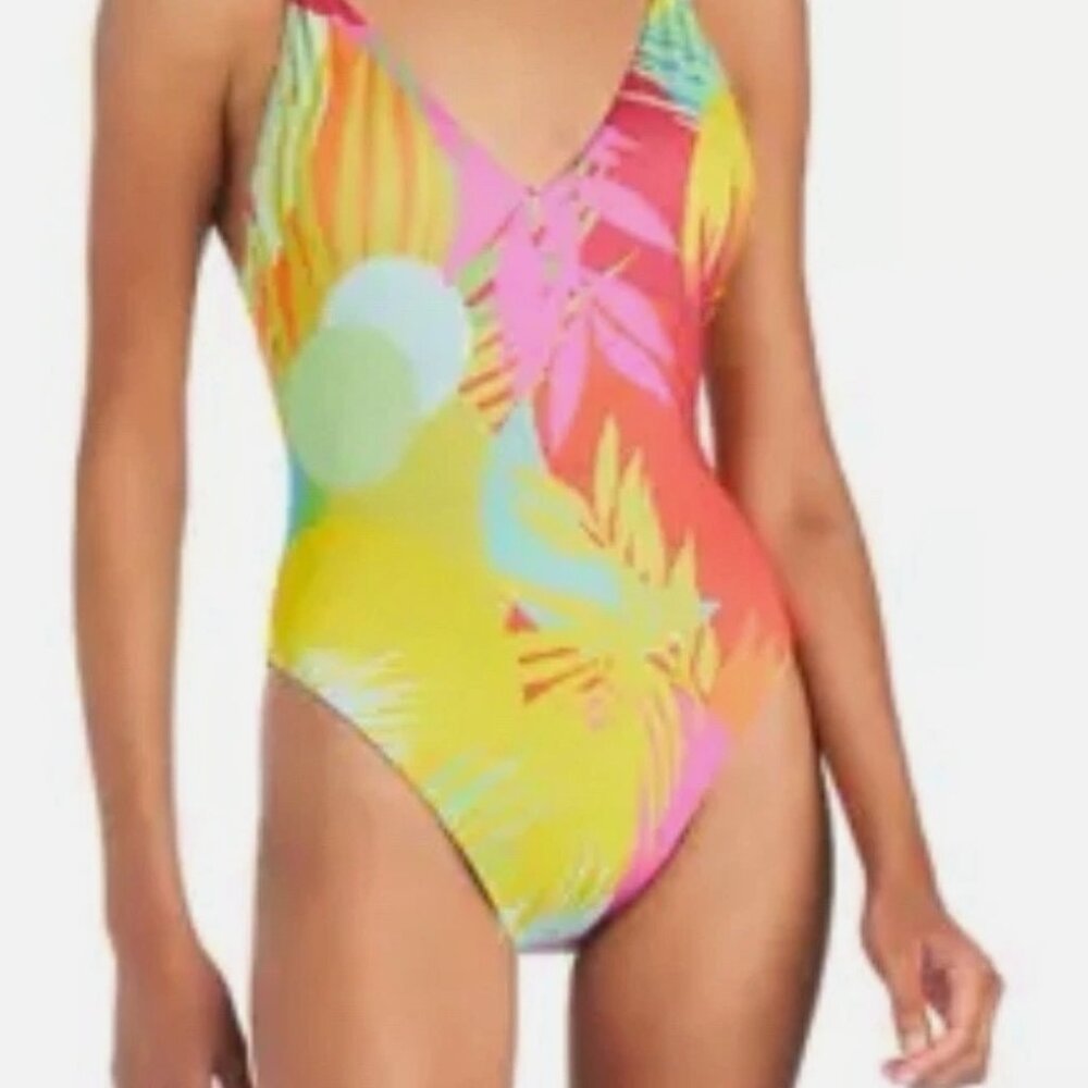 Sanctuary mutli color bright bathing suit XL NWT